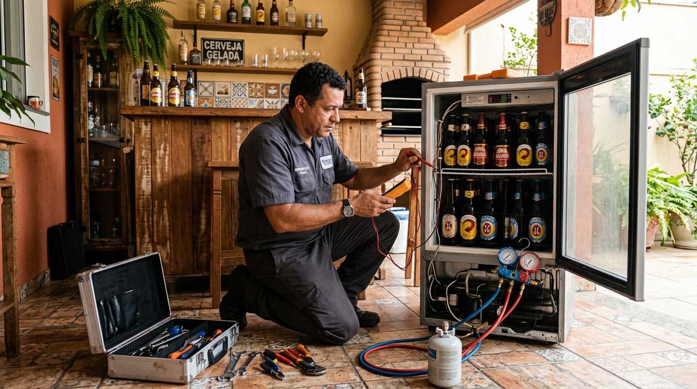 Recarga de gás refrigerante em cervejeira em atendimento em Viamão‑RS
